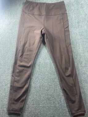 Avalanche Brown Performance Leggings with Logo